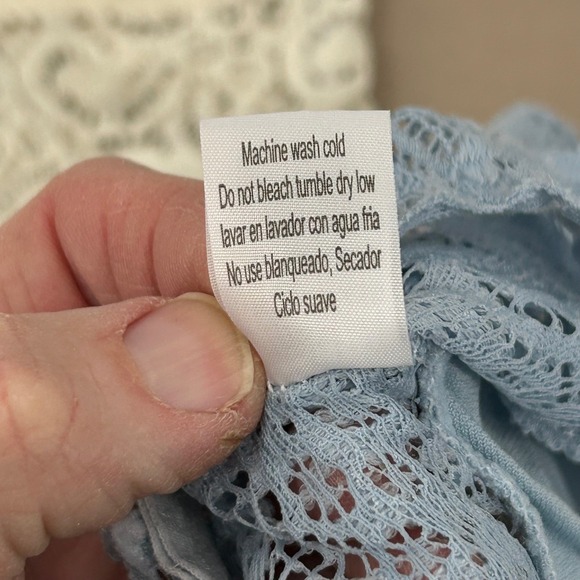 Lot of 2 Bralette Lace Crop Bra Blue Cream A Beautiful Soul Size B Wireless - Picture 9 of 14